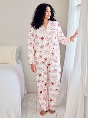 Chelsea Peers Valentine's Cherubs Print Long Pyjamas Set - תמונה 6 מתוך 7