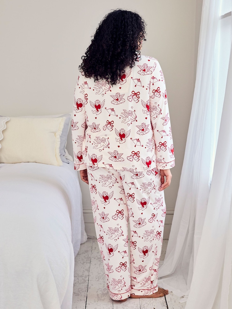 Chelsea Peers Valentine's Cherubs Print Long Pyjamas Set - תמונה 7 מתוך 7 Chelsea Peers Valentine's Cherubs Print Long Pyjamas Set - תמונה 7 מתוך 7