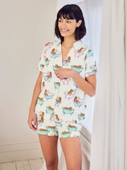 Chelsea Peers Green Bubble Bath Leopards Print Short Pyjamas Set - Image 1 of 5