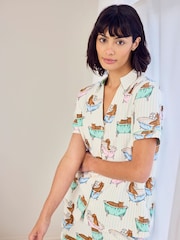 Chelsea Peers Green Bubble Bath Leopards Print Short Pyjamas Set - Image 2 of 5