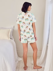 Chelsea Peers Green Bubble Bath Leopards Print Short Pyjamas Set - Image 3 of 5
