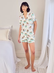 Chelsea Peers Green Bubble Bath Leopards Print Short Pyjamas Set - Image 4 of 5