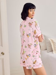 Chelsea Peers Pink Short Sleeve Martini Animals Print Long Pyjamas Set - Image 4 of 7