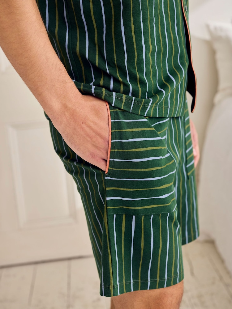 Chelsea Peers пижама в полоску с шортами принт комплект - Изображение 6 6