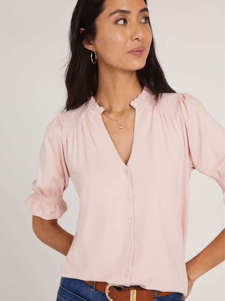 Baukjen Pink Noa Short Sleeve Blouse - Image 1 of 8