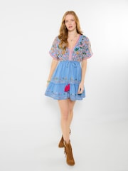 Joe Browns Blue Emma Embroidered Denim Tunic - Image 1 of 5
