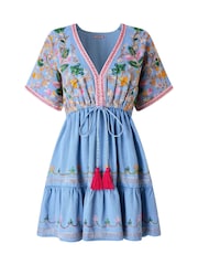 Joe Browns Blue Emma Embroidered Denim Tunic - Image 5 of 5