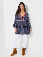 Joe Browns Blue Festival Vibes Beaded Tunic - Image 5 of 8