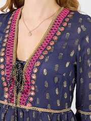 Joe Browns Blue Festival Vibes Beaded Tunic - Image 6 of 8