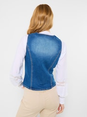 Joe Browns Blue Dixie Stretch Denim Waistcoat - Image 5 of 7