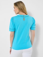 Joe Browns Blue Flora Trim Insert T-Shirt - Image 2 of 5