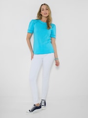 Joe Browns Blue Flora Trim Insert T-Shirt - Image 3 of 5