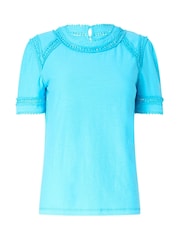 Joe Browns Blue Flora Trim Insert T-Shirt - Image 5 of 5