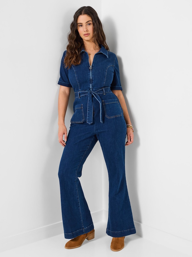 Joe Browns Blue Suki Stretch Denim Jumpsuit - Image 1 of 6