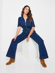 Joe Browns Blue Suki Stretch Denim Jumpsuit - Image 3 of 6