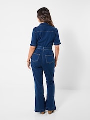 Joe Browns Blue Suki Stretch Denim Jumpsuit - Image 4 of 6