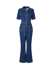 Joe Browns Blue Suki Stretch Denim Jumpsuit - Image 6 of 6