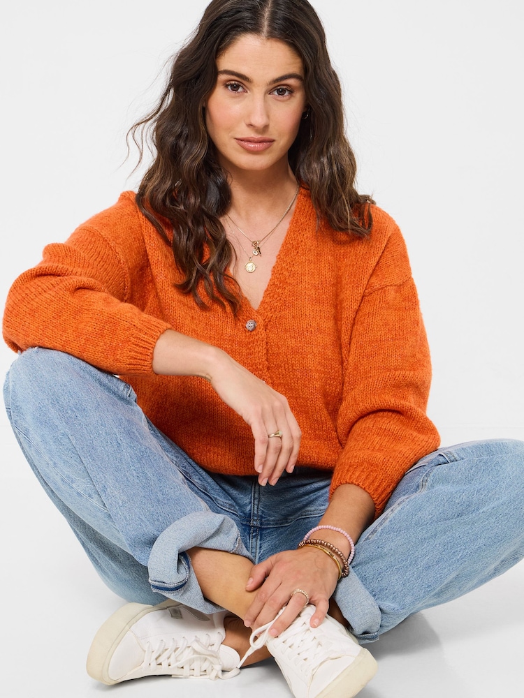 Joe Browns Orange Celia V-Neck Cardigan - Image 1 of 5
