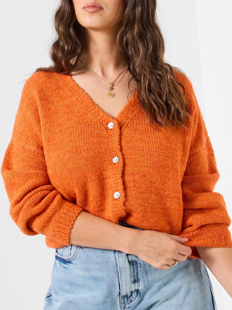 Joe Browns Orange Celia V-Neck Cardigan - Image 2 of 5