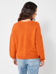 Joe Browns Orange Celia V-Neck Cardigan - Image 4 of 5