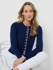 Joe Browns Blue Penelope Frill Cardigan - Image 2 of 6