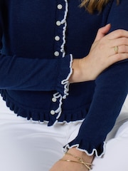 Joe Browns Blue Penelope Frill Cardigan - Image 3 of 6