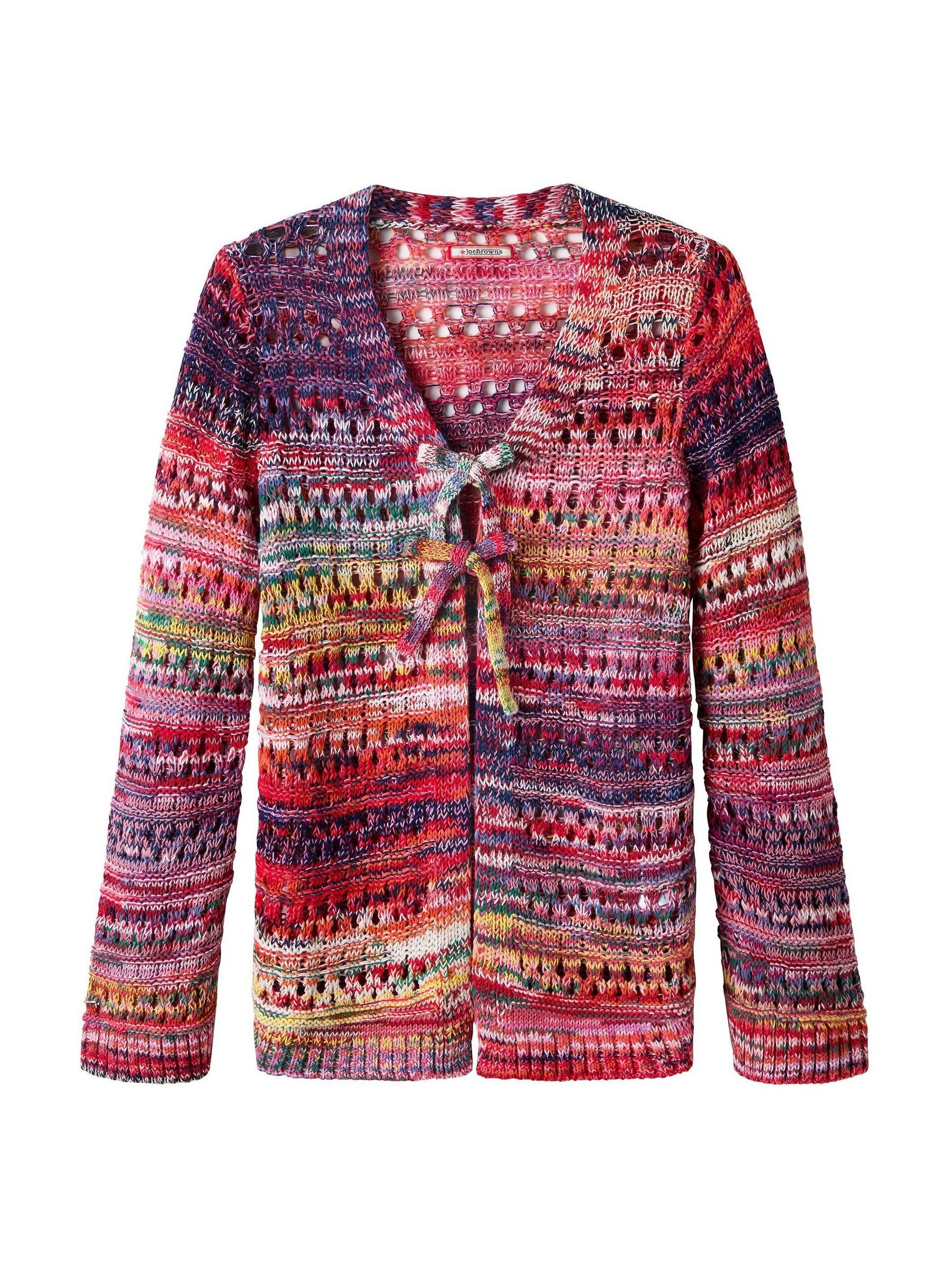 Buy Joe Browns Red Alessa Open Knit Tie Front Cardigan from the