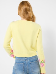 Joe Browns Yellow Felicity Patchwork Floral Cardigan - Image 4 of 6