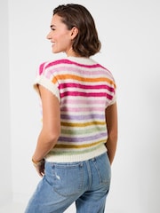 Joe Browns Cream Lucie Stripe Sleeveless Cardigan - Image 3 of 6