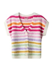 Joe Browns Cream Lucie Stripe Sleeveless Cardigan - Image 6 of 6