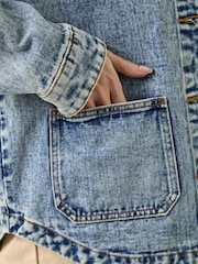 Roman Blue Denim Button Front Pocket Jacket - Image 6 of 6