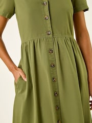 Roman Green Denim Button Through Midi Dress - Image 5 of 5
