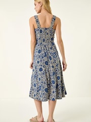 Roman Floral Puff Midi Dress - Image 3 of 5