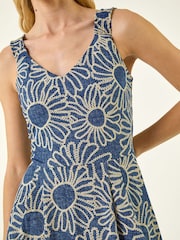 Roman Floral Puff Midi Dress - Image 5 of 5