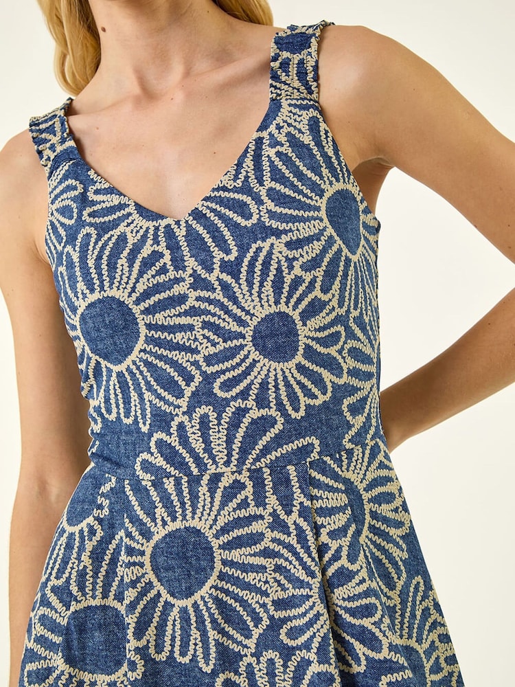 Roman Floral Puff Midi Dress - Image 5 of 5