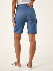 Roman Blue Cargo Front Seam Shorts - Image 3 of 5