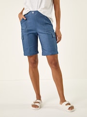 Roman Blue Cargo Front Seam Shorts - Image 4 of 5