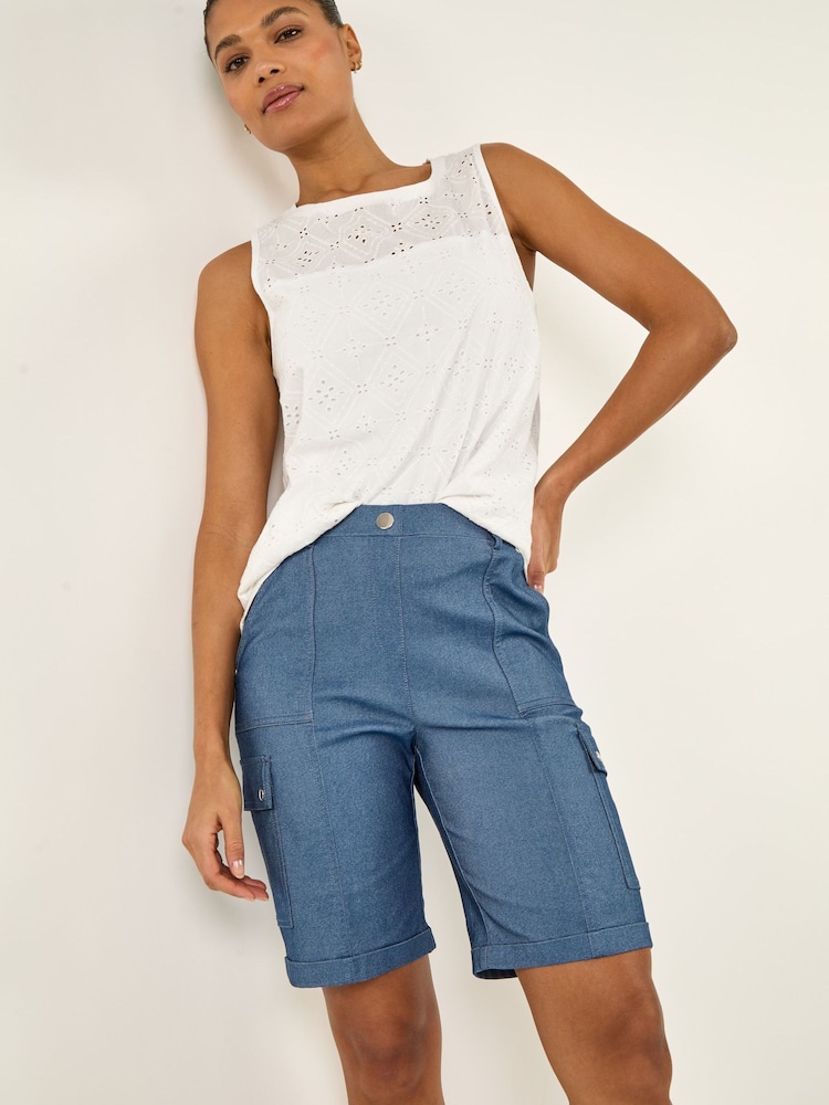 Roman Blue Cargo Front Seam Shorts - Image 5 of 5