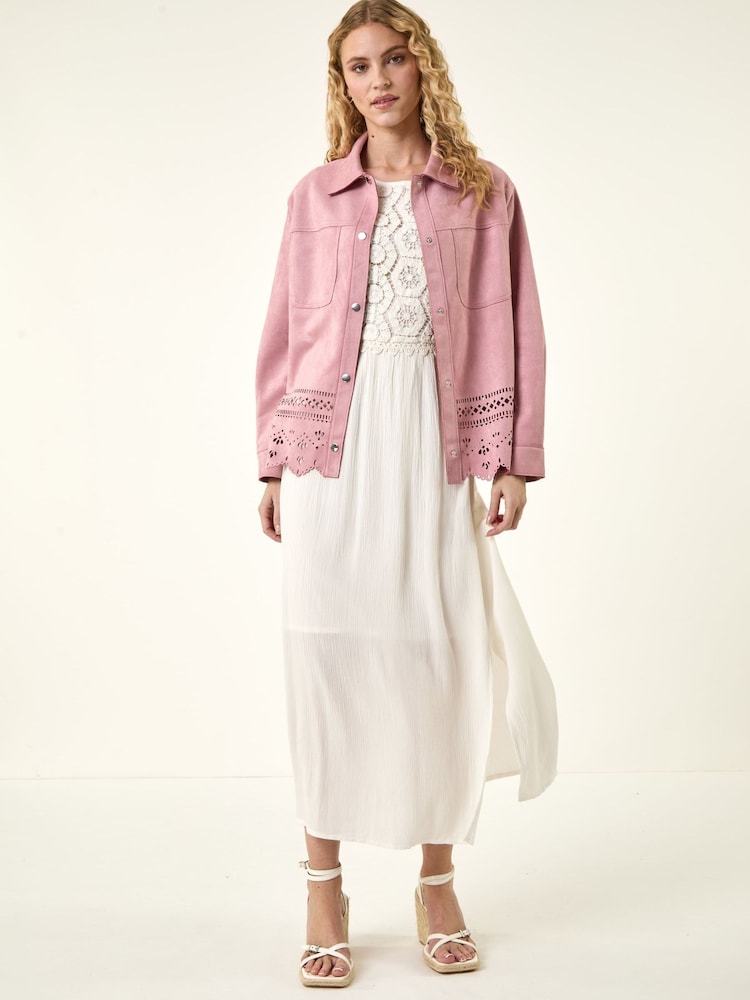 The Set Pink Crew Neck Sweater and Wide leg Jogger Tracksuit - Image 4 of 4 The Set Pink Crew Neck Sweater and Wide leg Jogger Tracksuit - Image 4 of 4