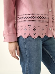 Roman Pink Faux Suede Cut Out Shacket - Image 5 of 5