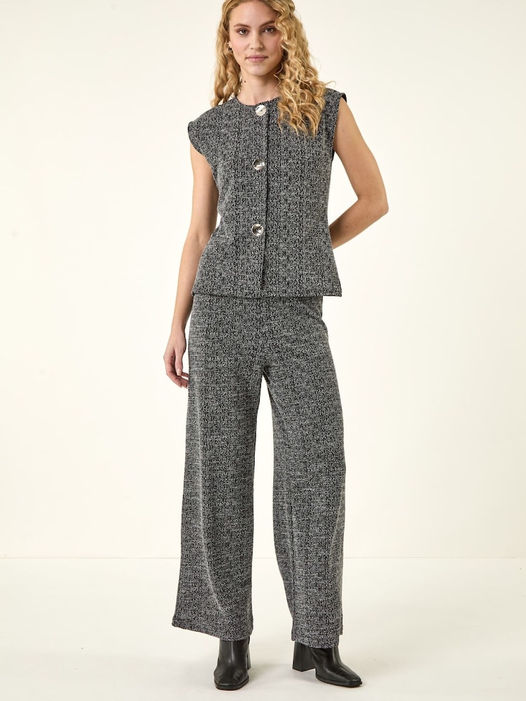Roman Grey Salt & Pepper Stretch Trousers - Image 2 of 5