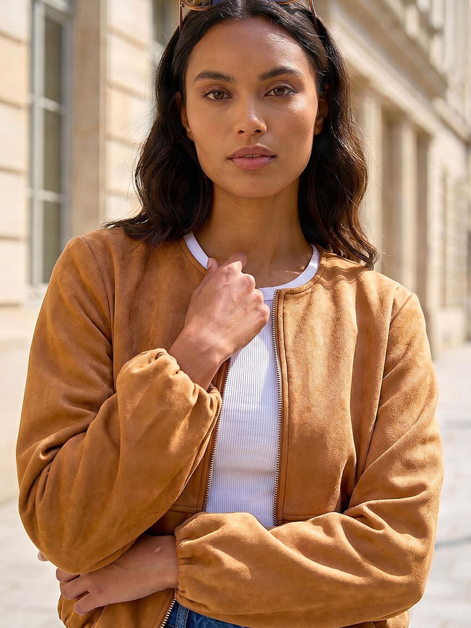 Cumpără Roman Faux Suede Bubble Hem Jacket from Next Romania