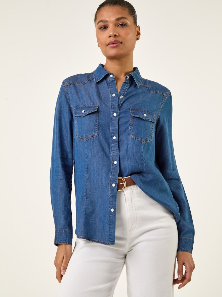 Roman Blue Denim Pocket Front Shirt - Image 2 of 5