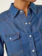 Roman Blue Denim Pocket Front Shirt - Image 4 of 5