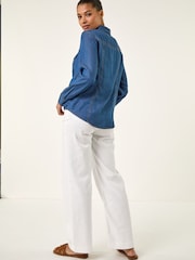 Roman Blue Denim Pocket Front Shirt - Image 5 of 5
