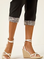 Roman Black Contrast Crop Trousers - Image 5 of 5