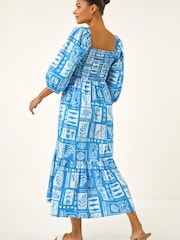 Roman Seashell Tile Midi Φόρεμα - Εικόνα 3 από 5