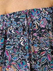 Roman Blue Floral Print Bardot Top - Image 5 of 5