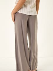 Roman Natural Wide Leg Stretch Trousers - Image 3 of 5