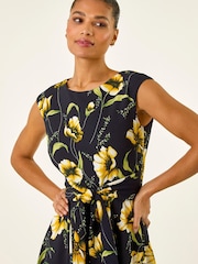 Roman Yellow Floral Hanky Hem Dress - Image 4 of 5